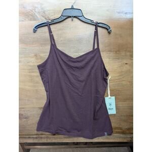 Ibex Essentials Cami Tank Top Women's L Purple Wool Spaghetti Strap Pullover NWT